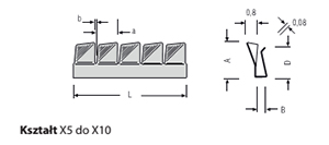 Uszczelki stykowe - kształt X5, X6, X7, X8, X9, X10